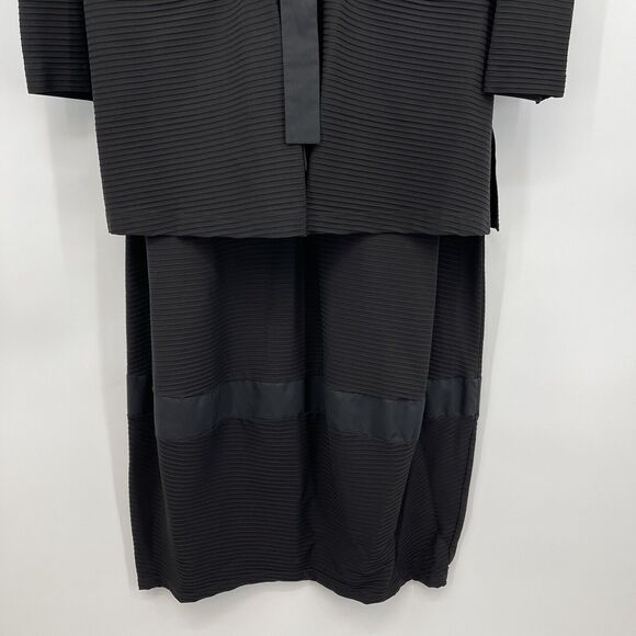Heidi Ost Size Small / Medium Black Textured Dress & Jacket Set Designer Art - Picture 4 of 12